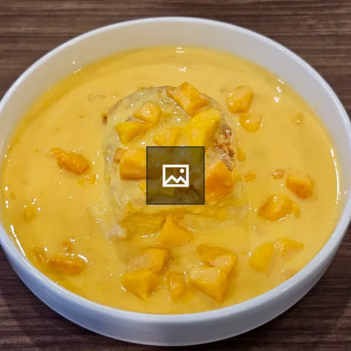 Mango Toast in White Bowl