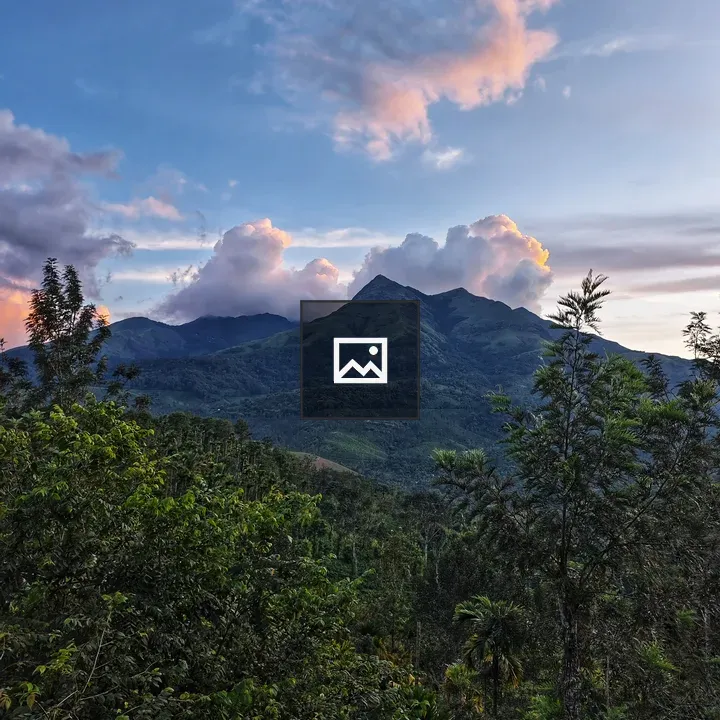 Low mountains horizon with forest