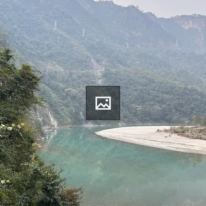 River through green mountains