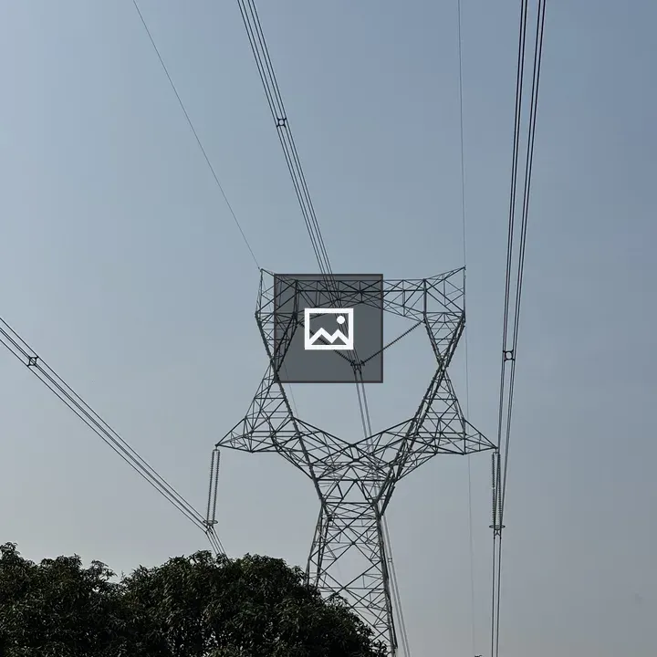 High-voltage electric pole with wires