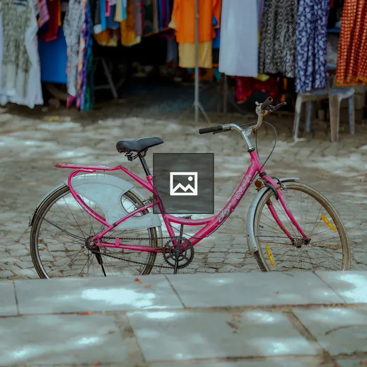 Pink bicycle in a park