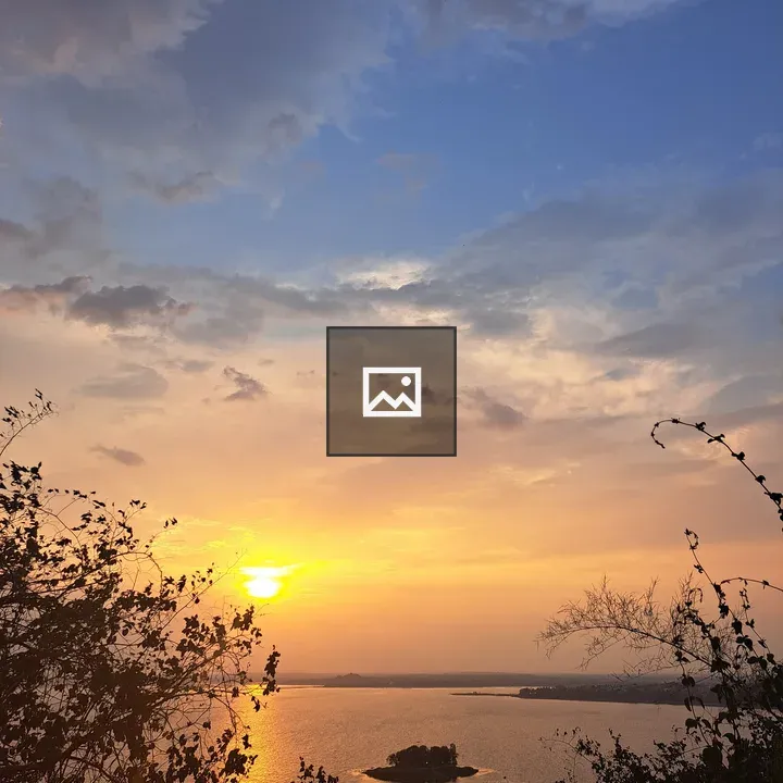 Sunset over a tranquil lake
