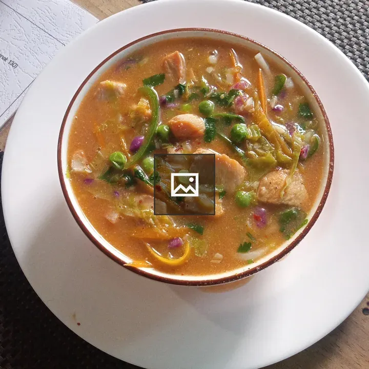 Bowl of chicken noodle soup