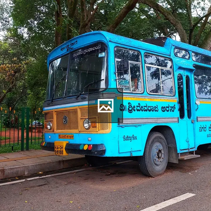 Blue bus in Bangalore