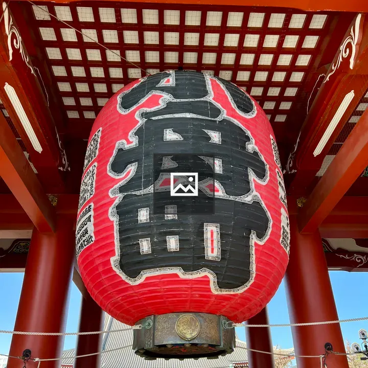 Red Paper Lantern under Temple Gate