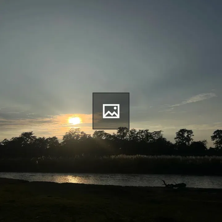 River Scene at Sunset
