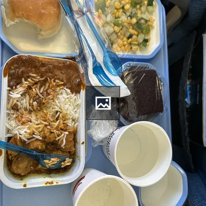 Nepali Food on Flight Plate