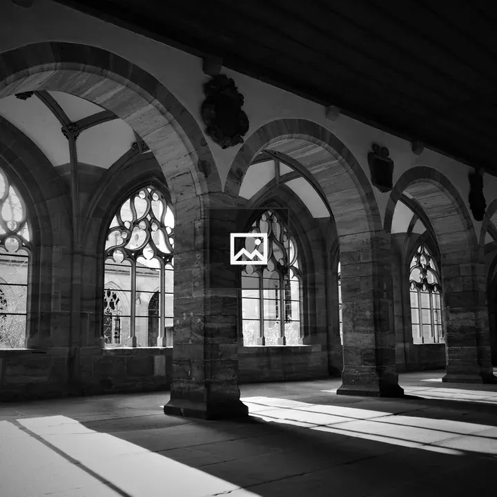 Interior with Tall Arched Windows