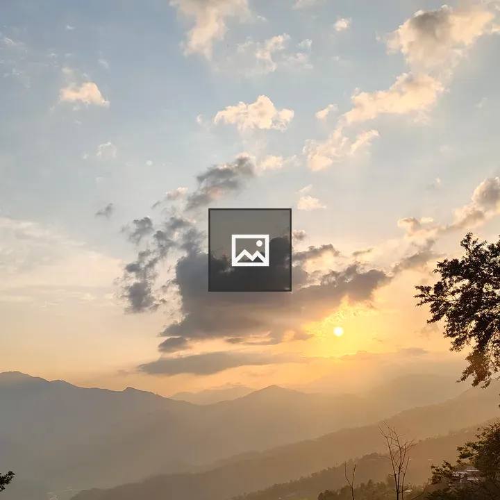 Sunset over mountain range