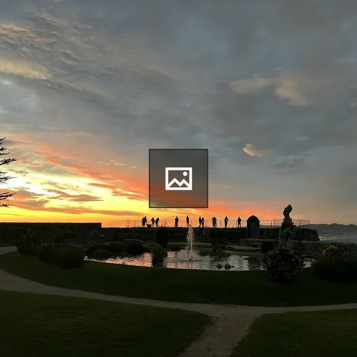 Serene Sunset Garden Path