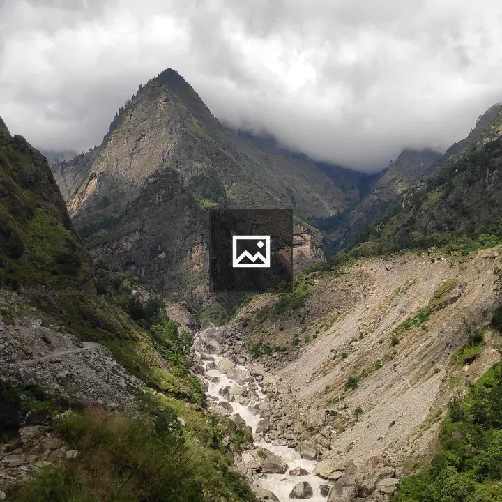 Mountain landscape with rocky slopes