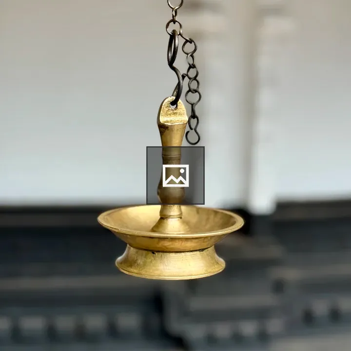Traditional hanging brass lamp