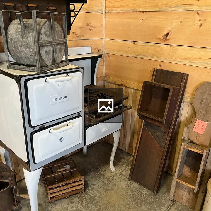 Antique stove in model kitchen