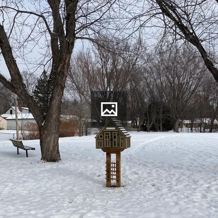 Public park birdfeeder in winter