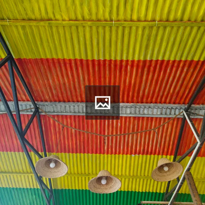 Corrugated Roof with Hats and Lights
