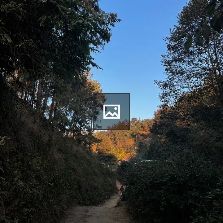 Path through hills and sunlit trail