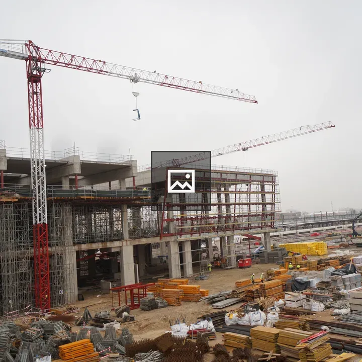 Side view of a construction site