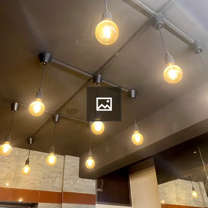 Ceiling Edison Bulbs in Industrial Interior