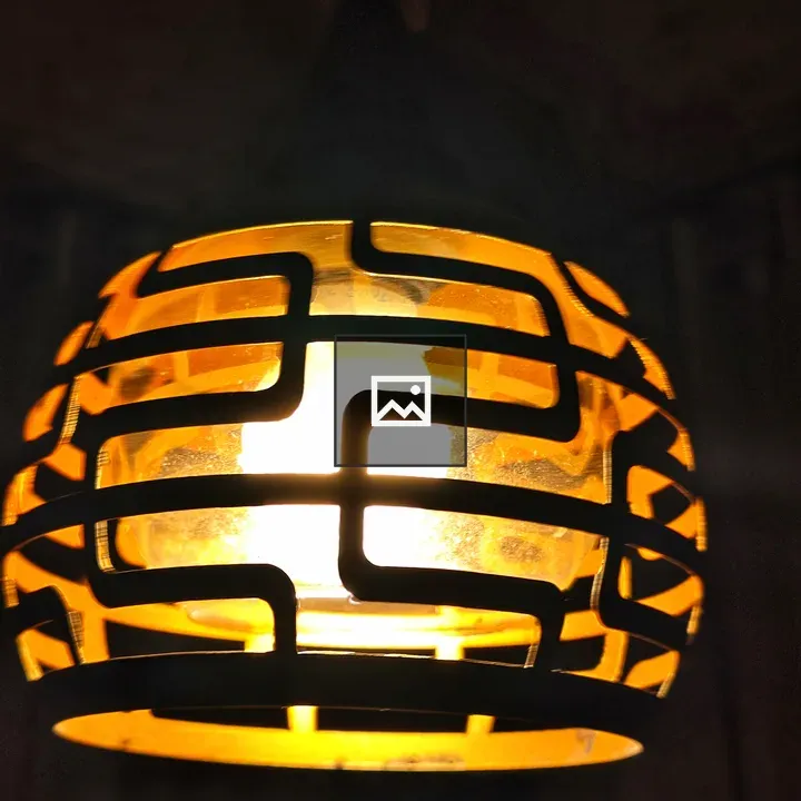 Pendant lamp with yellow glow