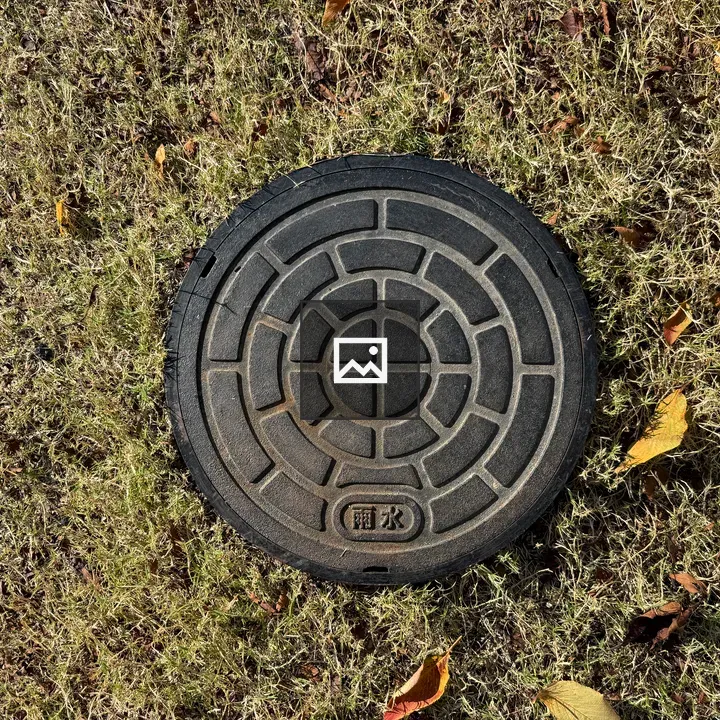 Manhole Cover with Rainwater Text