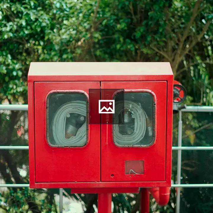 Fire extinguisher in portrait orientation