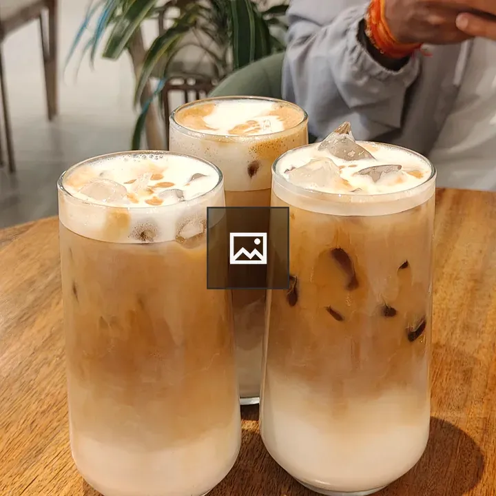 Three glasses of iced coffee