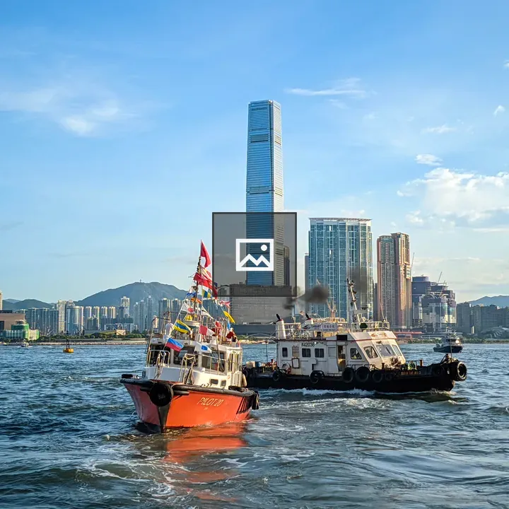 Two boats in Hong Kong harbor