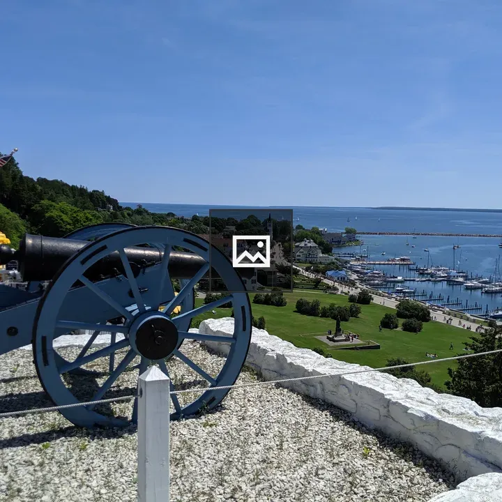 Cannon Over Mackinac Island Harbor