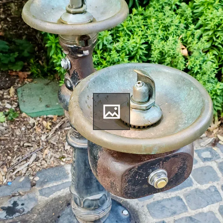 Old dual drinking fountain