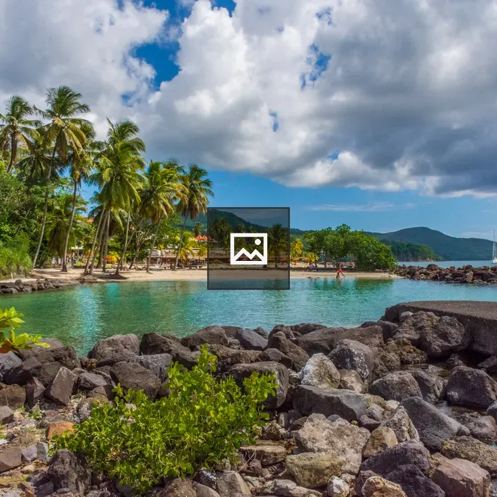 Quiet resort cove in Martinique