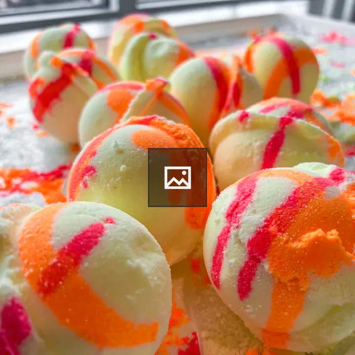 Freshly Made Colorful Bath Bombs