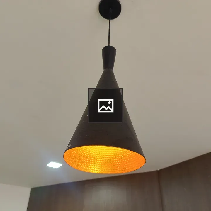 Pendant light with orange glow