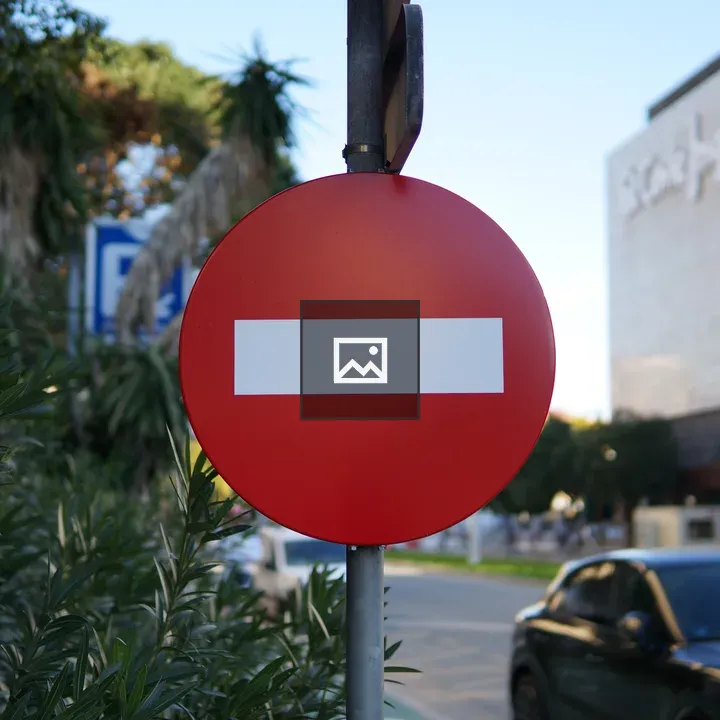 Red One-Way Street Sign