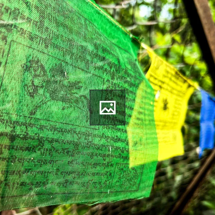 Vibrant Buddhist prayer flags