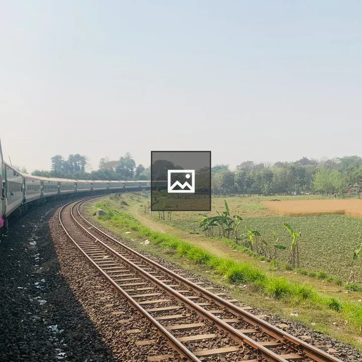 Train view over village in Bangladesh