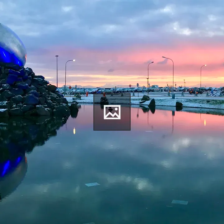 Keflavik Sculpture with Sky and Water