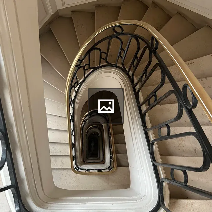 Spiraling staircase from above