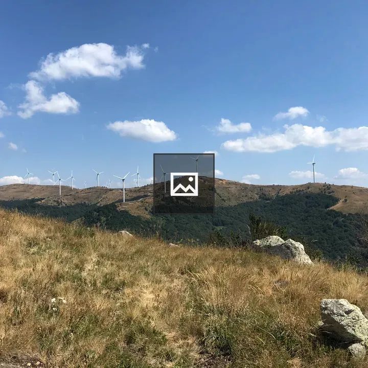 Hill view wind park in Bulgaria