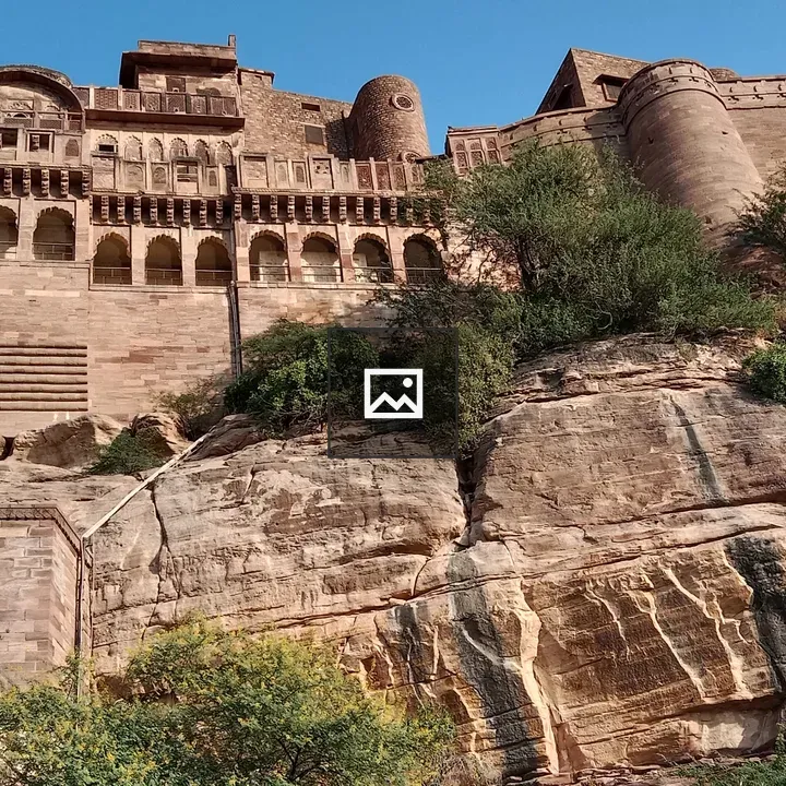Stone Fort with Arches on Hillside