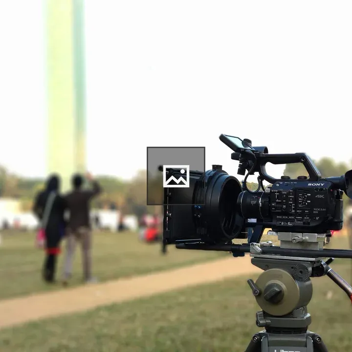 Video Camera on Tripod Outdoors