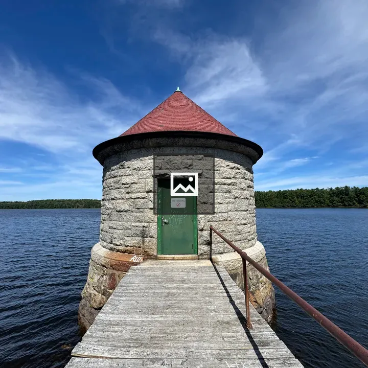 Round stone water tower