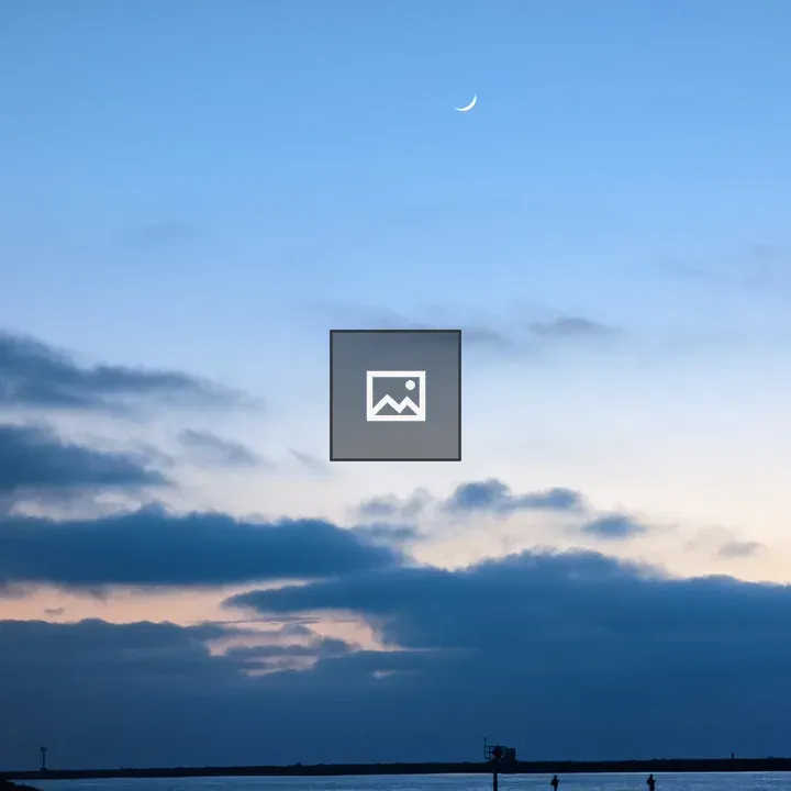 Quarter moon at sunset