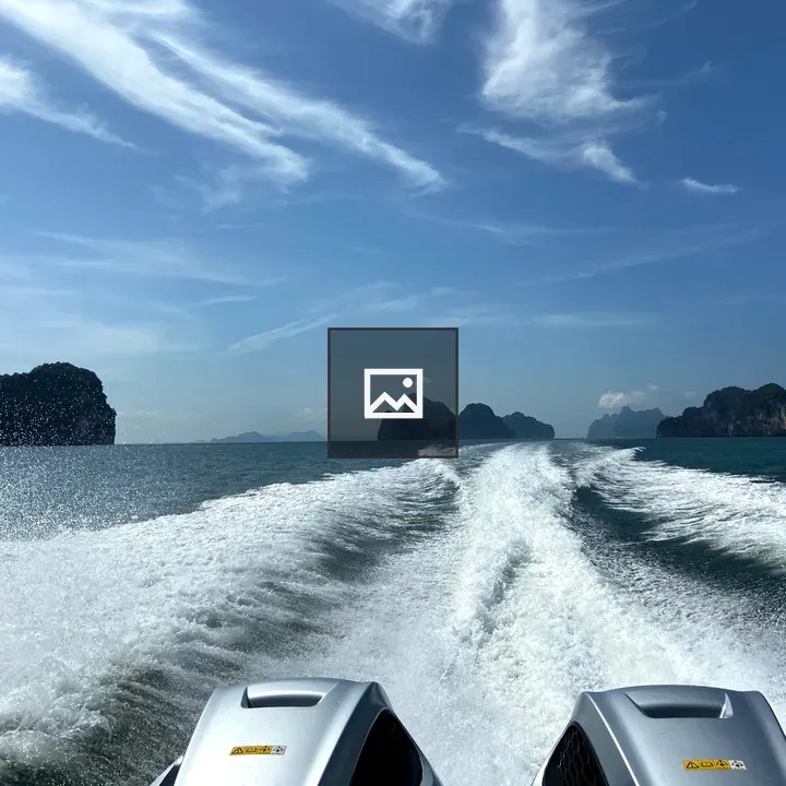 Back View of Speeding Boat