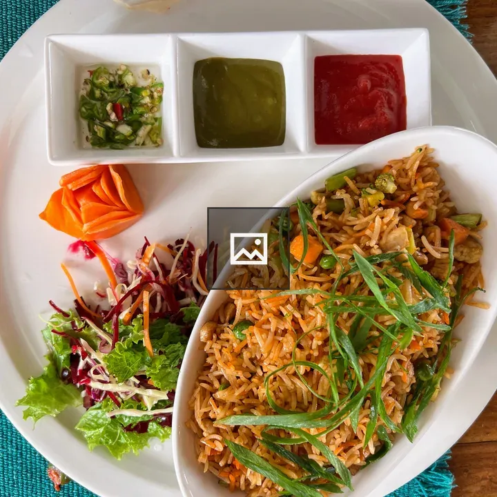 Vegetable fried rice on plate