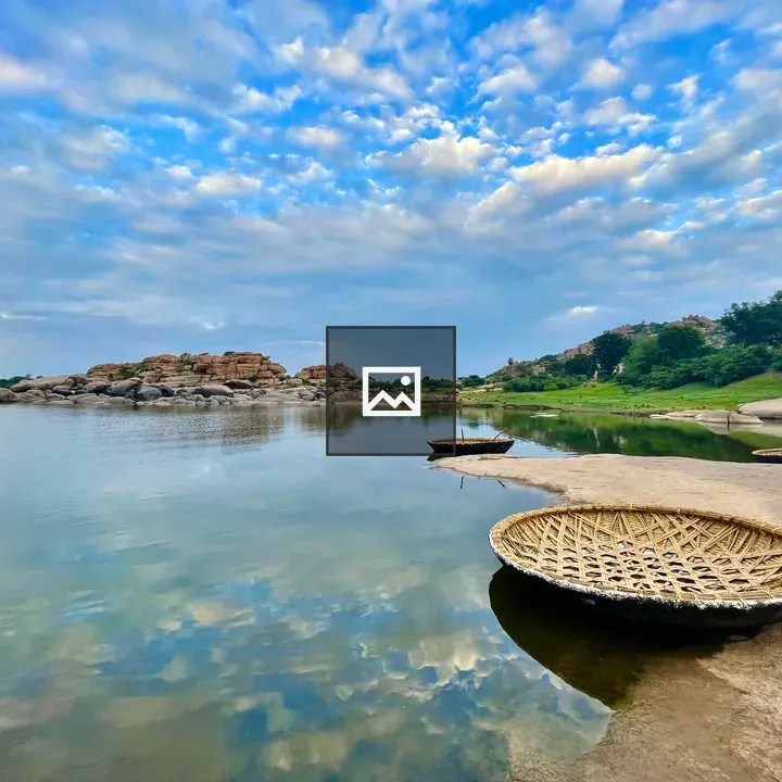 Coracle Boats at Dusk on Tungabhadra