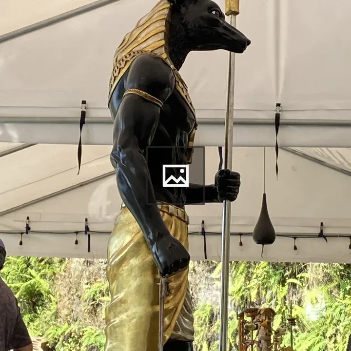 Statue of Anubis in Black and Gold