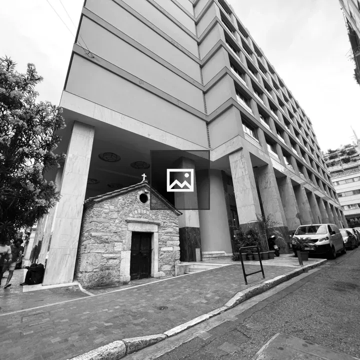 Modern building and chapel in Athens