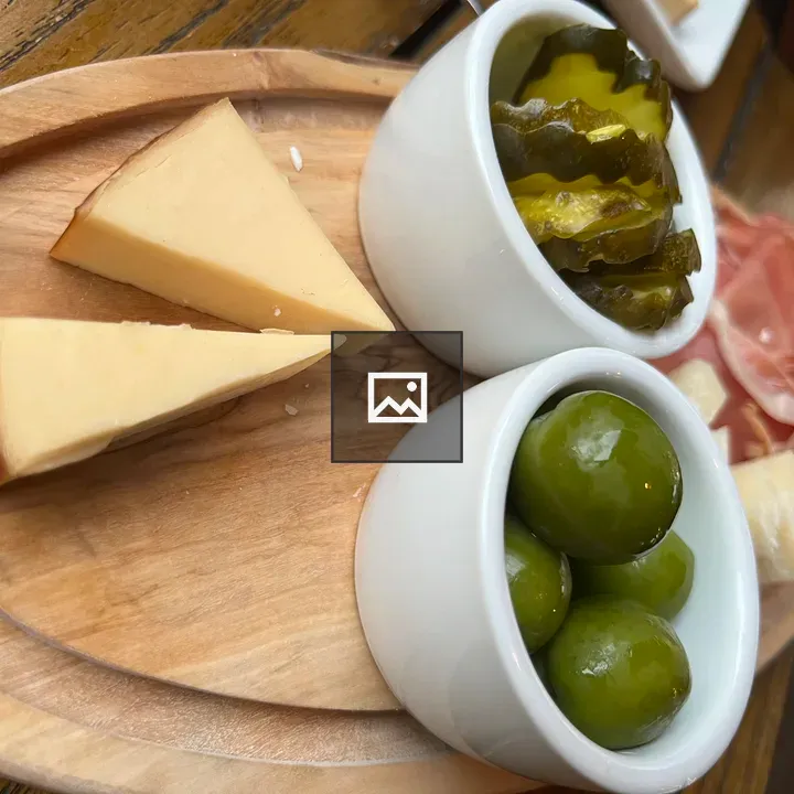 Charcuterie board with items