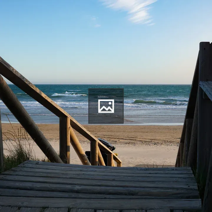 Wooden stairs to the beach