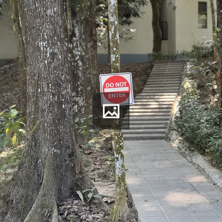 Pathway with Do Not Enter Sign in Forest